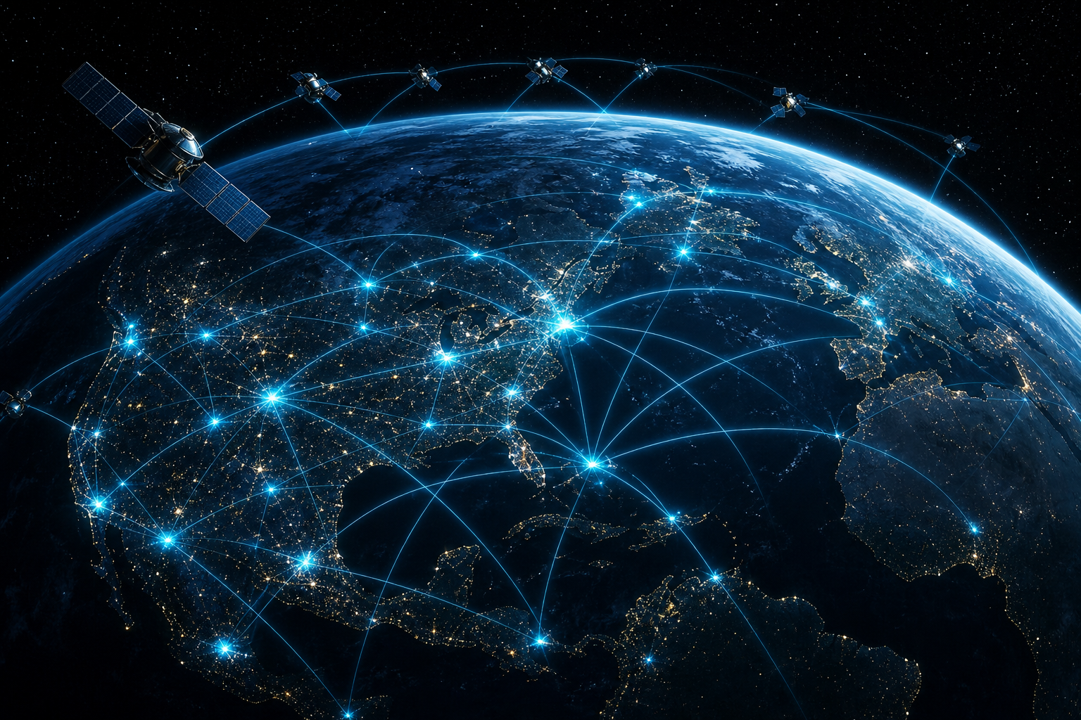 Global operations network visualization spanning the earth
