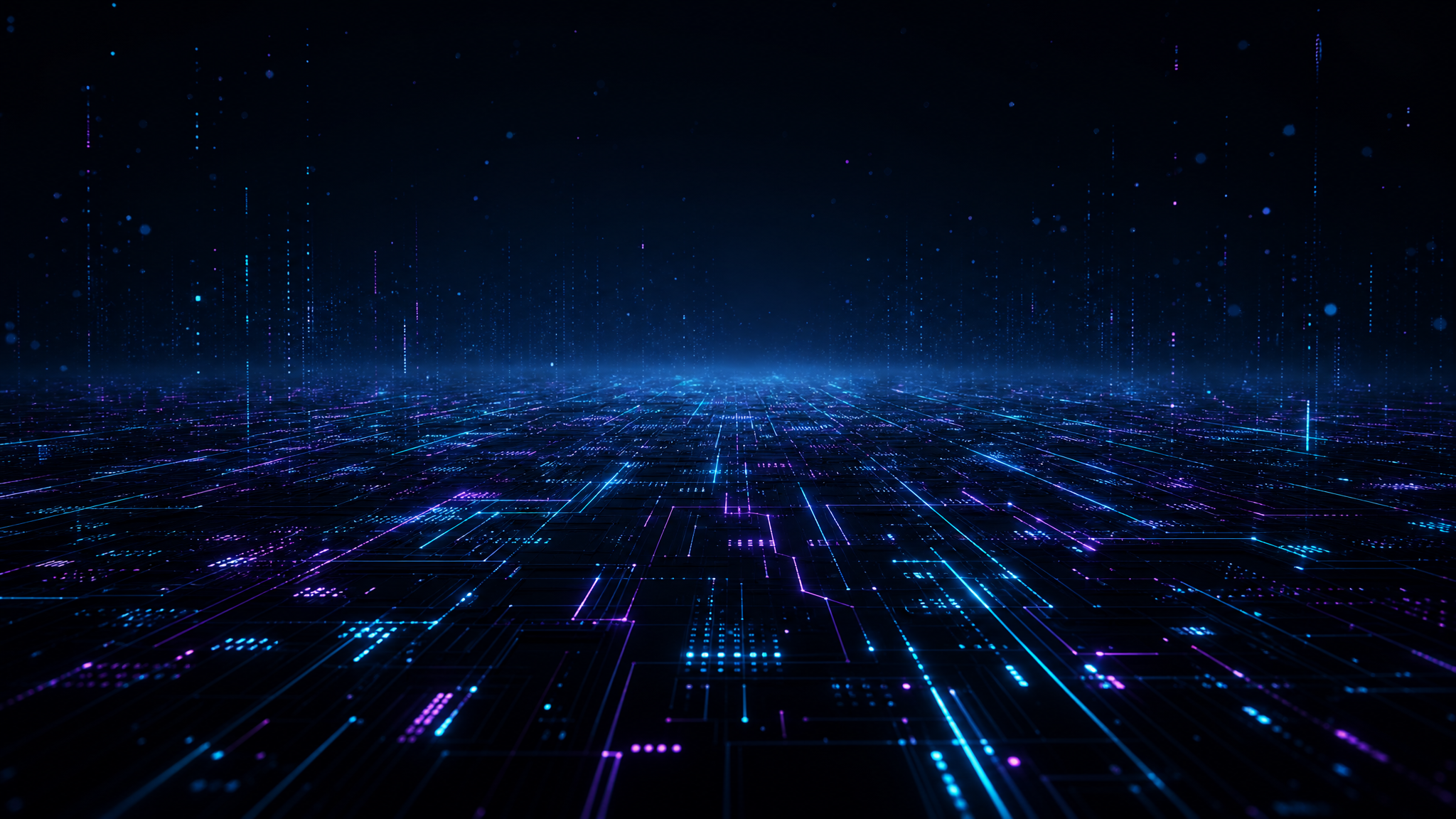 Abstract futuristic digital grid landscape